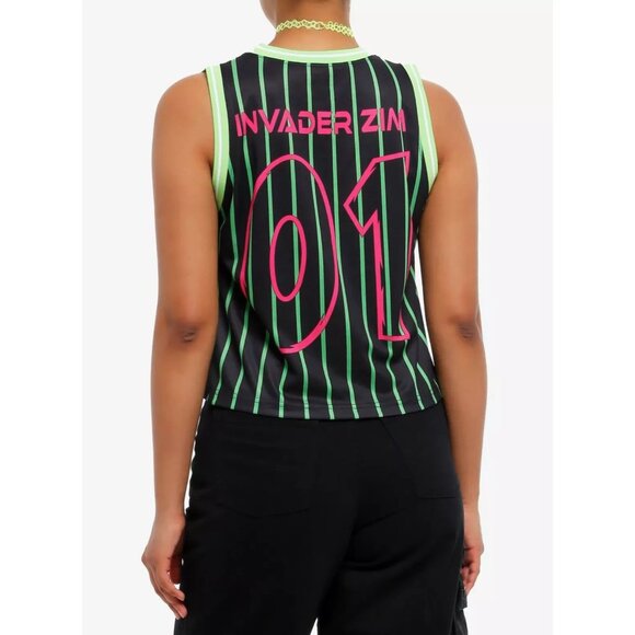 Invader Zim GIR Screaming Striped Juniors Jersey Tank Top SMALL New - Picture 3 of 9